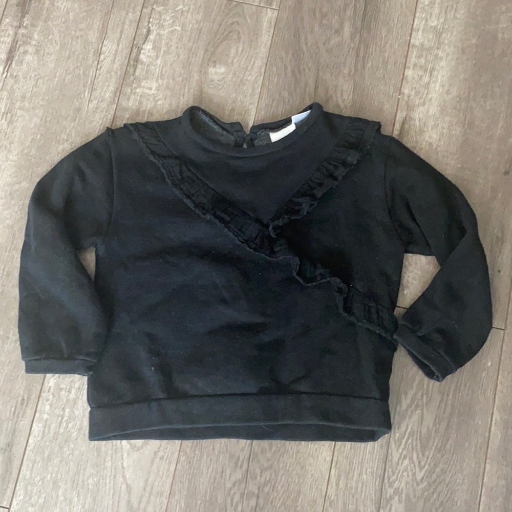 Zara black ruffle sweatshirt 2/3
